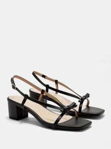 CUCCOO CURVES Sandali con tacco alto da donna stile semplice, con cinturino e punta aperta, adatti per uso esterno