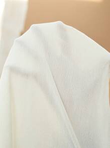 Elaquor 大码女式撞色蕾丝褶皱吊带背心 - 白色 - 查看 8