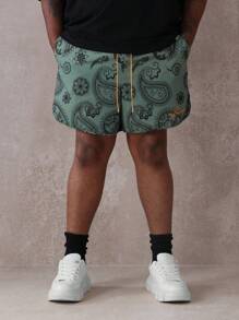 SUMWON Plus Size Paisley Print Swimming Trunks Beach Pool Summer Holiday Bathing Suit Athletic Sports Lightweight Vacation Resort Wear