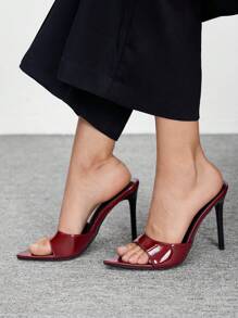 CUCCOO BIZCHIC 女士尖头高跟凉鞋，黑色细高跟鞋，9 厘米，性感，适合礼服、婚礼、情人节、夏装