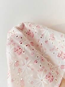 Elamini 粉色花卉印花镂空刺绣蕾丝拼接前系带露背吊带背心，甜美性感，适合春夏季 - 粉色 - 查看 5