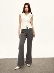 INAWLY Women's Casual Versatile Grey Flared Sweatpants Fall Cloth For Women - Grey - View 2