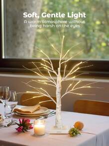 Teckwe Lámpara decorativa de árbol desnudo blanco simple