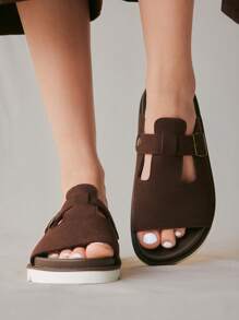 Solecia Flat Casual Loafers, Simple & Fashion For Daily Wear Spring Summer Shoes - Coffee Brown - View 4
