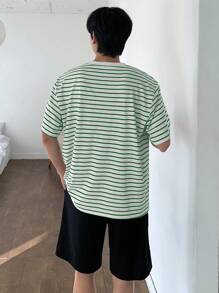 DAZY Parte superior de ropa de estar cómoda con diseño de rayas para hombre