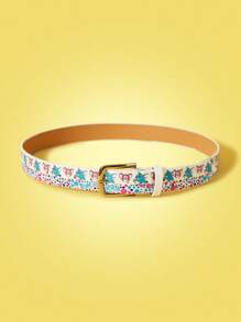 TOM & JERRY X SHEIN 1pc Women's Fashion Cute Cartoon Cat Pattern Buckle Waist Belt - Multicolor - View 2