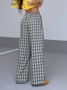 StreetHx Women's Streetwear Fashion Striped Drawstring Oversized Black & White Pants Fall Cloth For Women - Multicolor - View 4