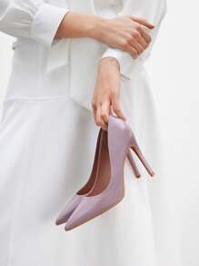 CUCCOO BIZCHIC New Versatile Pointed Toe High Heel Shoes For Women For Christmas - Mauve Purple - View 3