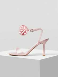 MOTF GIÀY CAO GÓT DÂY ĐEO CỔ CÁ HOA STEREO - Hồng - Xem 2