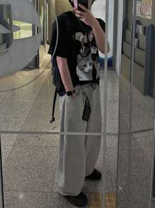 DAZY Men's Casual Plain Gray Loose Fit Jeans, Spring - Grey - View 5