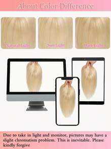 Adornos para el cabello para mujeres, cabello humano real, base de encaje mejorada, sin flequillo, piezas para adelgazar el cabello, adorno para uso diario - S613 - Ver 6