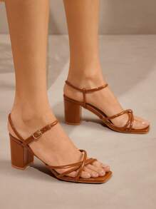 SHUZIA 女士时尚休闲舒适方头低跟凉鞋