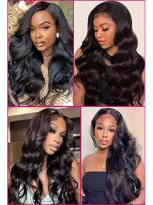 U 部分人发假发波浪 U 部分假发人发适合无胶假发人发夹升级自然假发初学者友好中分 - Natural Black - 查看 14