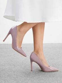 CUCCOO BIZCHIC New Versatile Pointed Toe High Heel Shoes For Women For Christmas - Mauve Purple - View 5