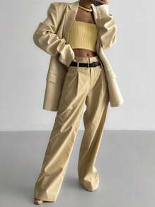 DAZY Women Solid Fitted Ribbed Knit Crop Top Y2k - Yellow - View 5