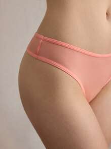 Ocili Ocili 1 Pieza de ropa interior tipo tanga cómoda, semitraslúcida, suave y sedosa de estilo sencillo