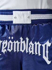 NEON BLANC 男士街头风格字母印花宽松休闲短裤，适合夏季，街头潮流必备