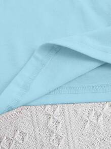 EMERY ROSE Áo thun tay ngắn cỡ lớn Too Many Storms - Màu xanh nhạt - Xem 4