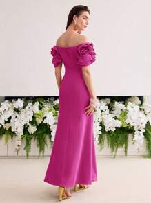 MOTF Soiréza APPLIQUES BIAS CUT COCKTAIL DRESS - Hot Pink - View 5