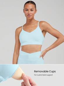 GLOWMODE FeatherFit™ Convertible Strap Sports Bra - Aqua Blue - View 3