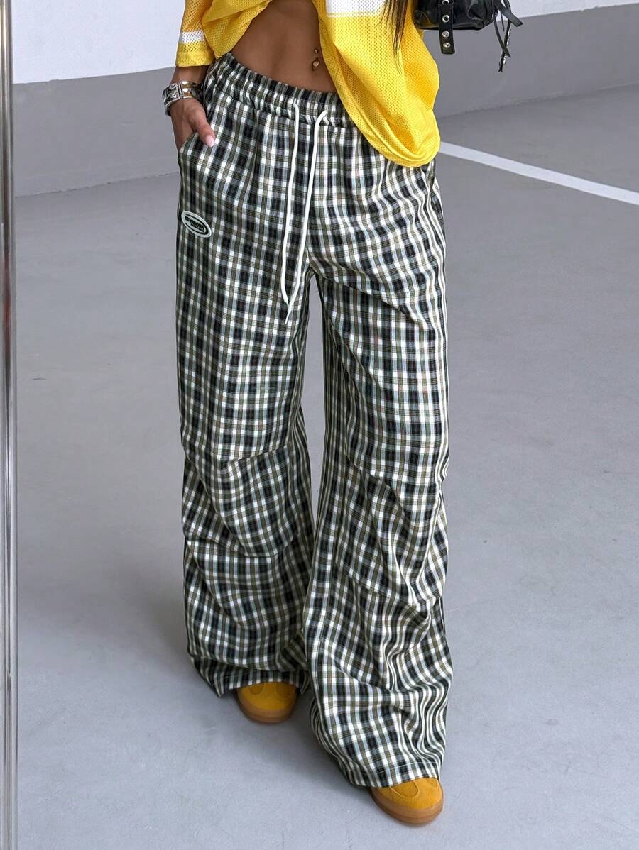 StreetHx Women's Streetwear Fashion Striped Drawstring Oversized Black & White Pants Fall Cloth For Women - Multicolor - View 1