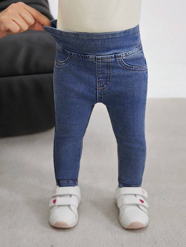 SHEIN Baby Girl Skinny Casual Versatile Jeans