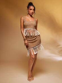 Hauture Women's Vacation Fringe Hem Short Fashionable Mini Skirt, Island Vacation Outfits, Vacation Outfits