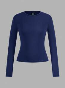 SHEIN EZwear 4 件套女士长袖圆领紧身长 T 恤套装，休闲风格适合夏季 - 彩色 - 查看 11
