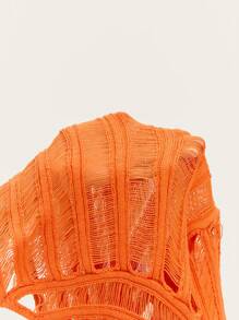 Nöista 橙色单肩女式迷你连衣裙，色彩鲜艳，展现不对称优雅，非常适合晚会、沙滩装或度假。