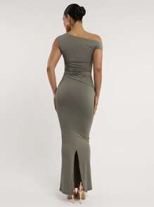 Silquee Sexy Mature Women's Premium Solid Color Asymmetric Shoulder Neck Set, Casual Fitted Spring/Summer Sexy Set, Basic Style Set, Soft Ultra-Stretchy Skin-Friendly Set, Zero Pressure Shaping, Double Layer Design Set, OKEO TEX Dress,Sage Green Set, Business Casual Daily Commute, Solid Slim Fit Casual Set,Knit Skin-Friendly Minimalism Set,Brunch Outfits,Holiday Two Pieces Set, Basic Set,Office Wear, Wedding Guest Set