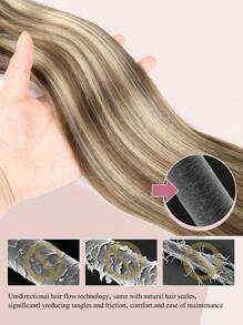 Clip In Hair Extensions Real Human Hair, Highlight Light Brown With Platinum Blonde 120g 7pcs Clip In Extensions Straight Remy Hair Clip In Hair Extensions