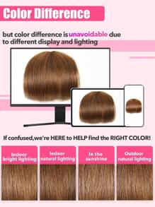 French Bangs Bigger Size Human Hair Air Bangs Brown Color Bangs Clip In Hair Extensions Beginner Friendly - S4 - View 9