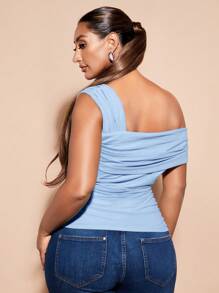 SHEIN BAE Plus Size St Patrick Blue Top Spring Break Cheap Summer Top - Baby Blue - View 2