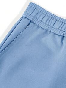 Manfinity Homme Pantalones casuales de unicolor de corte recto y ajustados para hombre