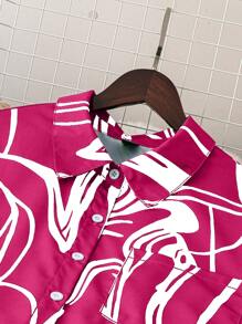 EMERY ROSE Bộ 2 áo sơ mi tay ngắn và quần dài cỡ lớn, thời trang cho mùa hè - Màu Hồng Tươi - Xem 4