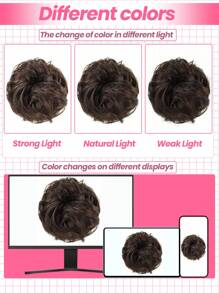 1 pieza Extensión de cabello de moño de cabello humano para mujer, moño postizo, color marrón oscuro, fácil de usar para uso diario