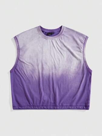 Street Life Men's Washed Distressed Horse Print Cropped Tank Top