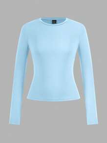SHEIN EZwear 4 件套女士长袖圆领紧身长 T 恤套装，休闲风格适合夏季 - 彩色 - 查看 8