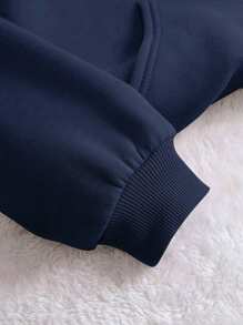INAWLY Áo hoodie trễ vai in chữ thường ngày cho nữ, tốt nghiệp, giáo viên, trở lại trường, thu - Màu xanh hải quân - Xem 5