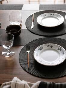 SHEIN Set de 2/4/6/10 manteles individuales redondos trenzados - Tapetes de mesa resistentes al calor de 15 pulgadas para decoración de cocina y comedor, posavasos antideslizantes y lavables, manteles individuales estilo europeo tejidos a mano para cena, hogar y uso en restaurantes (Opciones de multicolor)