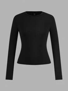 SHEIN EZwear 4 件套女士长袖圆领紧身长 T 恤套装，休闲风格适合夏季 - 彩色 - 查看 6