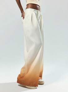 Easelle Summer Renaissance Fair Fashionable Vintage Rave Festival Ombre Low Waist Wide Leg Pants - Beige - View 7
