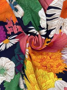 SHEIN Clasi Women Elegant V-Neck Cap Sleeve Floral Print Dress, Vacation Wear Wedding Guest Dress Women Graduation Dress Vacation Outfits - Multicolor - View 7