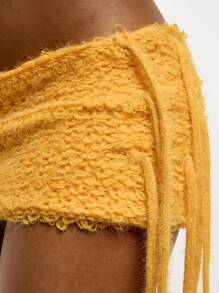SUMWON WOMEN Ultra Crochet Mini Skirt With Fringe Detail Boho Festival Beach Summer Vacation Party Casual Women'S Bottom Y2K Fashion Statement