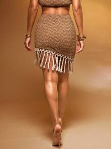 Hauture Women's Vacation Fringe Hem Short Fashionable Mini Skirt, Island Vacation Outfits, Vacation Outfits