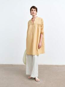 Aalyst Vestido corto casual y holgado con cuello en V, mangas abullonadas, hombreras, volantes y bolsillos, adecuado para vacaciones, citas, bodas, festivales de música, verano