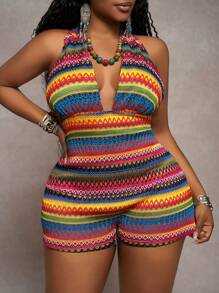 Slaydiva Damen lässiger Urlaubs-Jumpsuit mit Trägern, modisch für den Sommer