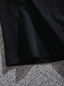 Manfinity Dauomo Men's Simple Letter Print Short Sleeve T-Shirt, Summer - Black - View 4