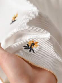 CosyJoli Plus Size Women Casual Minimalist Preppy-Style 2Pcs Knit Set, Daisy Embroidered Camisole Top + Shorts, Suitable For Loungewear - White - View 6