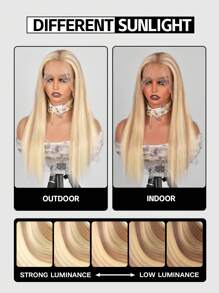 Tóc giả ren trong suốt 18 inch 13x4 màu xám ombre thẳng Remy tóc người tóc giả ren phía trước - S613/14 - Xem 4